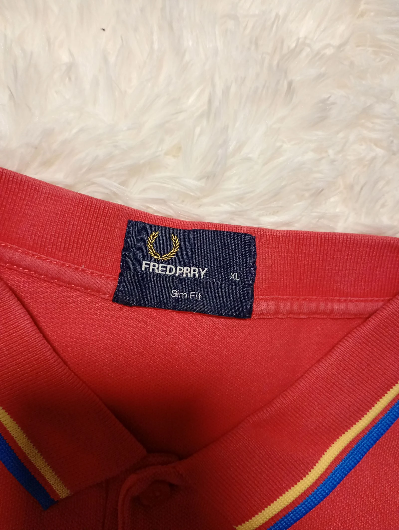 Fred Perry Camisa Polo Vermelha com Detalhes Duplos Tamanho GG – photo 6